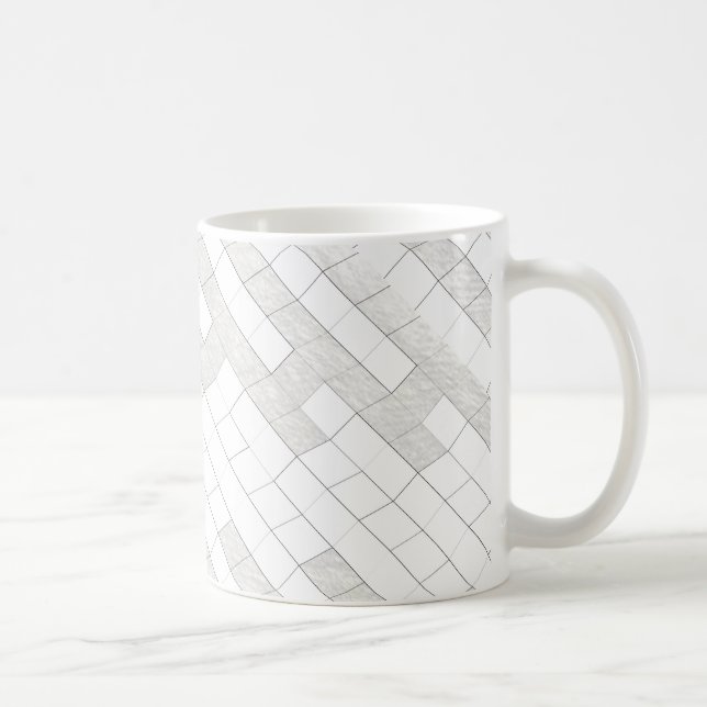 zigzag squares in gray... coffee mug (Right)