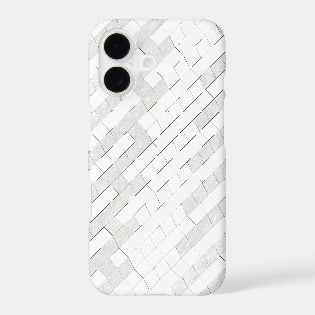 zigzag squares in gray... iphone case (Back)