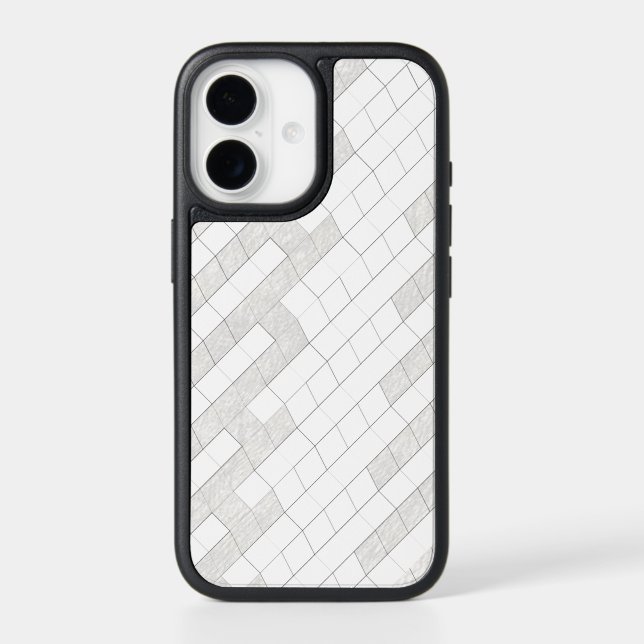 zigzag squares in gray... otterbox iPhone case (Back)