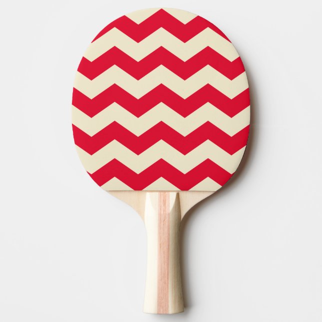 Zigzag Stripe Cherry Picking Pink Color Ping Pong Paddle (Front)