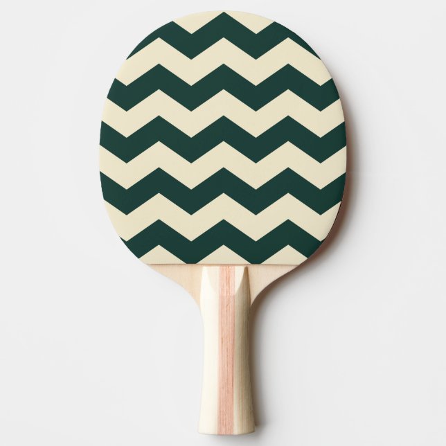 Zigzag Stripe Sage Green Color Ping Pong Paddle (Front)