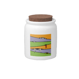 Zigzag Stripes in Halloween Theme Candy Jar