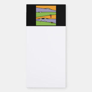 Zigzag Stripes in Halloween Theme Magnetic Notepad
