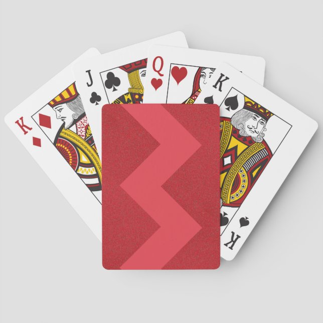 Zigzag Tomato Red Custom Playing Cards – Customize (Back)