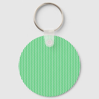 Zigzag - White and Dark Pastel Green Keychain