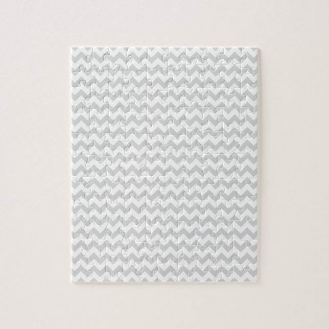 Zigzag Wide  - White and Light Gray Jigsaw Puzzle (Vertical)