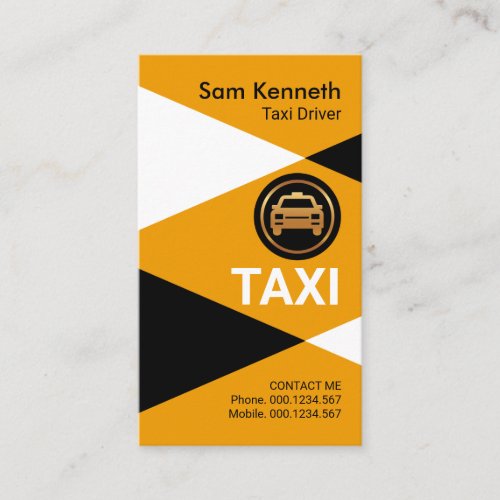 Zigzag Yellow Taxi Triangles Routes Taxi Driver Business Card