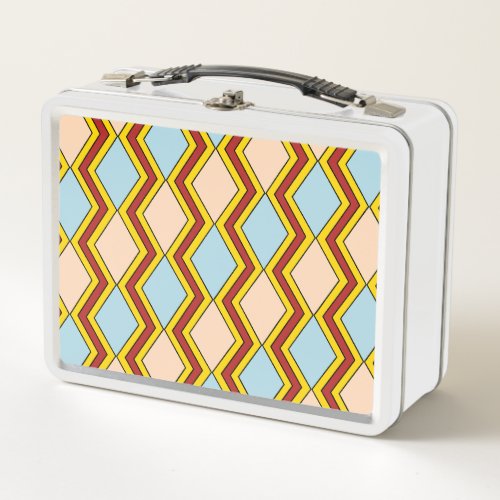 Zigzags and Diamonds Abstract Art Metal Lunch Box