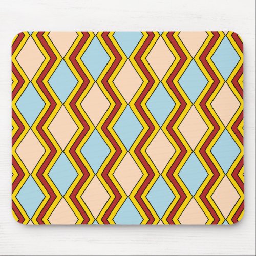Zigzags and Diamonds Abstract Art Mouse Pad