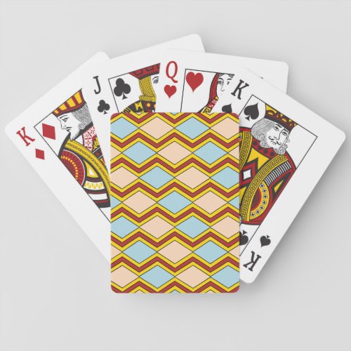 Zigzags and Diamonds Abstract Art Poker Cards