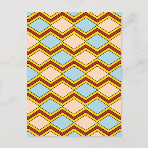 Zigzags and Diamonds Abstract Art Postcard
