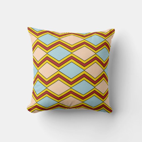 Zigzags and Diamonds Abstract Art Throw Pillow