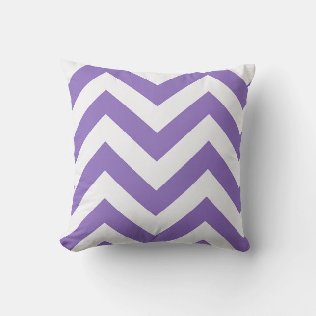 Zigzags in Purple Lavender Throw Pillow (Front)