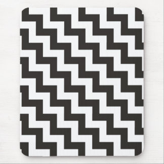 Zigzags Mousepad, Black and White Chevrons Mouse Pad