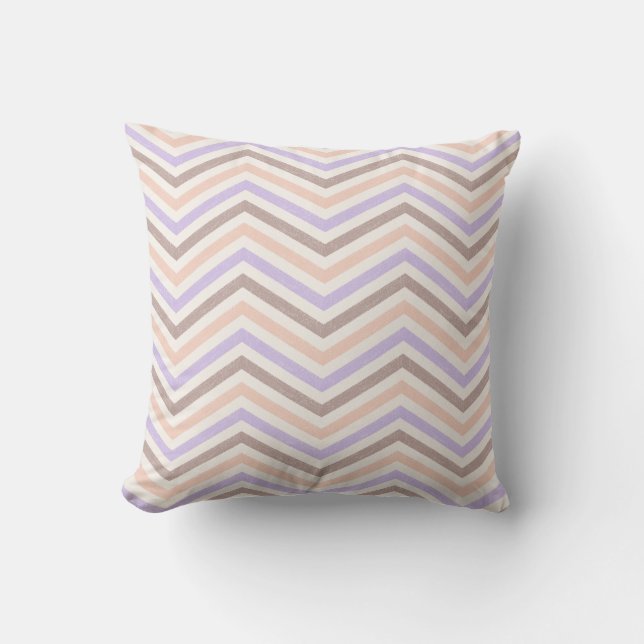 ZigZagZest Blush Pink Lavender Throw Pillow (Front)