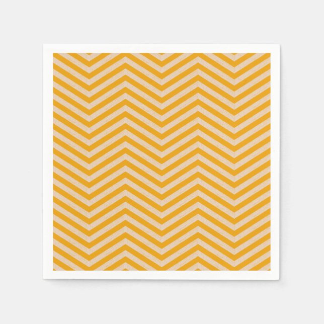 ZigZagZest Pumpkin Orange  Napkins (Front)