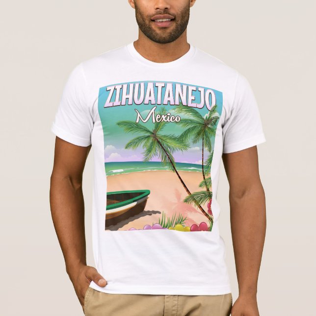 Zihuatanejo Mexican beach vacation poster T-Shirt (Front)