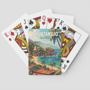 Zihuatanejo Mexico Travel Art Vintage Poker Cards