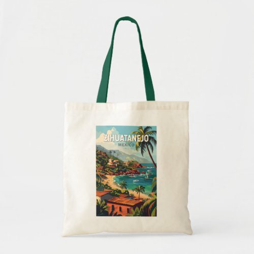 Zihuatanejo Mexico Travel Art Vintage Tote Bag