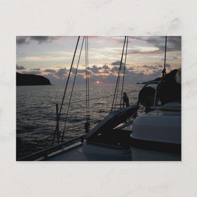 Zihuatanejo Sunset from Moira in anchorage Postcard (Front)