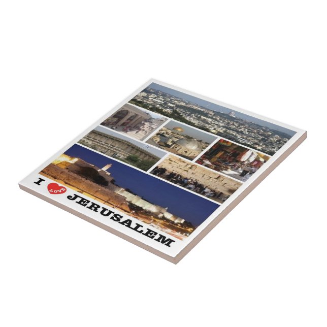 zIL003 i love JERUSALEM Israel Middle East, Ceramic Tile (Side)