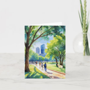 Zilker Park Austin Texas Watercolor Card