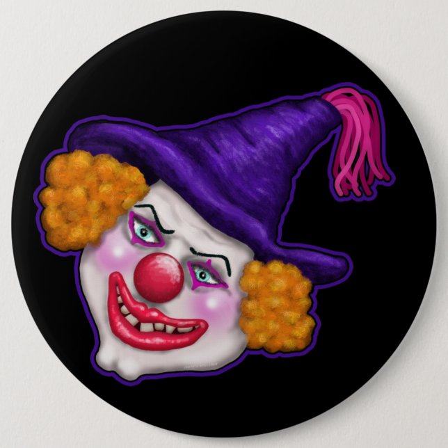 Zilko the Creepy Clown | Halloween Fun Button (Front)