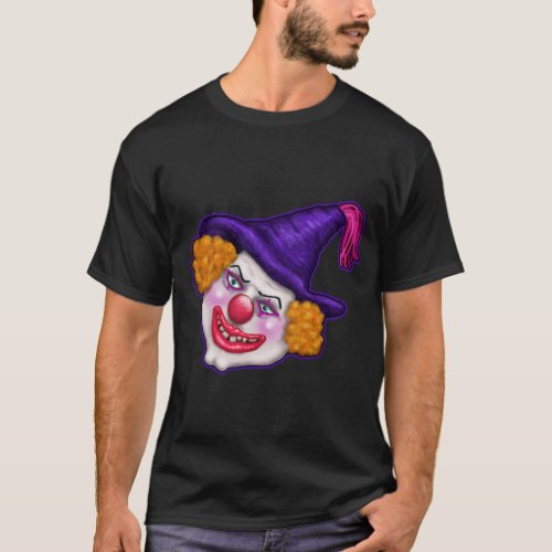 Zilko the Creepy Faced Clown  Cheries Art T_Shirt