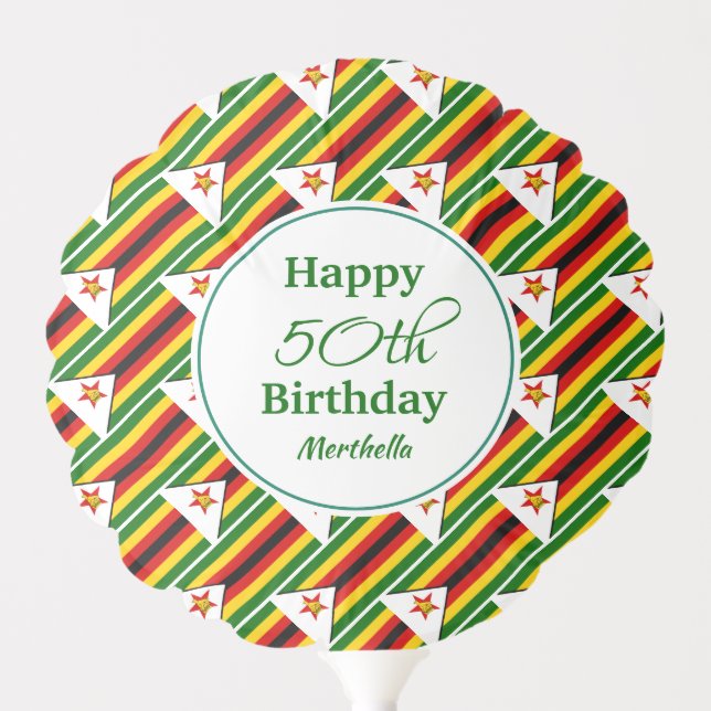 ZIMBABWE 50th BIRTHDAY Balloon (Front)