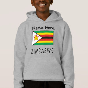 Zimbabwe and Zimbabwe Flag with Your Name Kids Hoodie