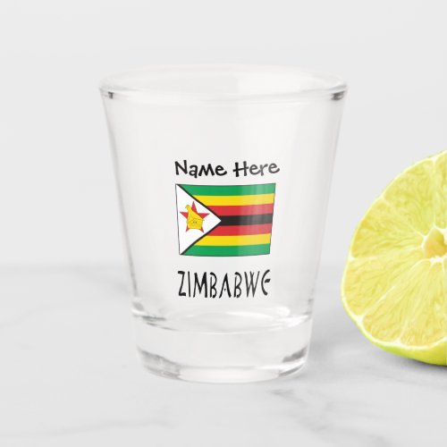 Zimbabwe and Zimbabwe Flag with Your Name Shot Gla Shot Glass