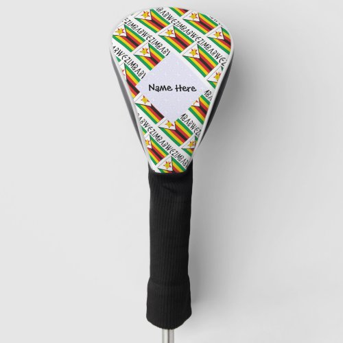 Zimbabwe and Zimbabwean Flag Tiled with Your Name  Golf Head Cover