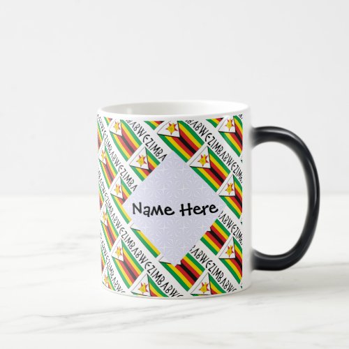 Zimbabwe and Zimbabwean Flag Tiled with Your Name  Magic Mug