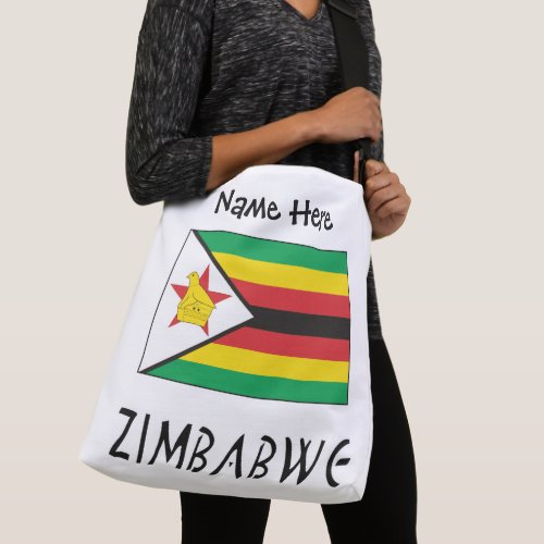 Zimbabwe and Zimbabwean Flag with Your Name Crossb Crossbody Bag