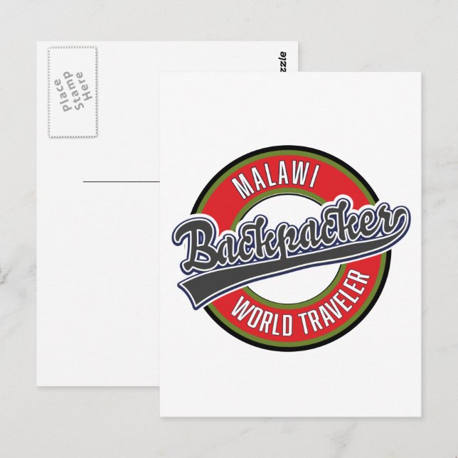 Zimbabwe backpacker world traveler logo. postcard (Front/Back)