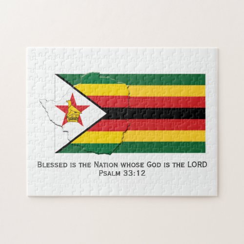 ZIMBABWE  Blessed Nation  ZIMBABWEAN FLAG Jigsaw Puzzle