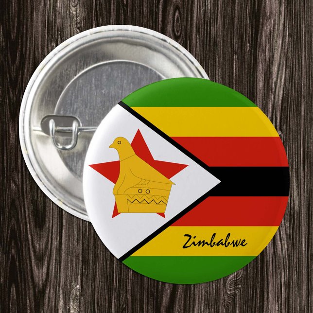Zimbabwe button, patriotic Zimbabwe Flag fashion Button (Creator Uploaded)