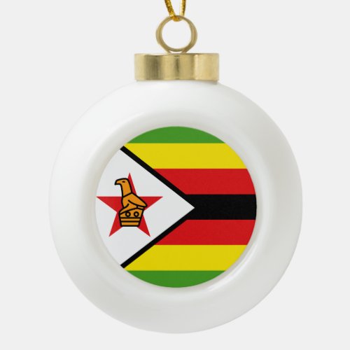 Zimbabwe Ceramic Ball Christmas Ornament