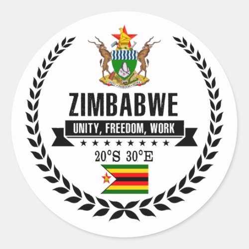 Zimbabwe Classic Round Sticker