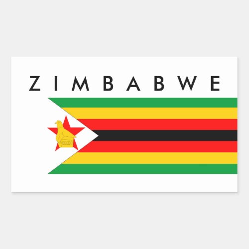 zimbabwe country flag nation symbol text name rectangular sticker