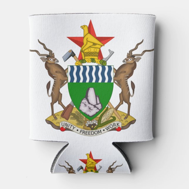 zimbabwe emblem can cooler (Front)