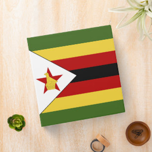 Zimbabwe flag 3 ring binder