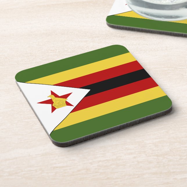 Zimbabwe flag beverage coaster (Left Side)