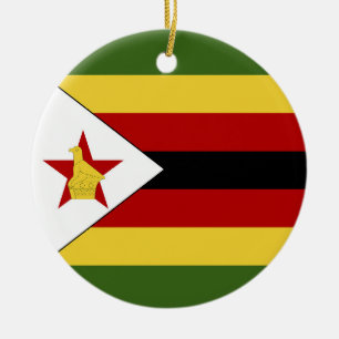 Zimbabwe flag ceramic ornament