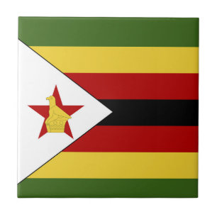 Zimbabwe flag ceramic tile