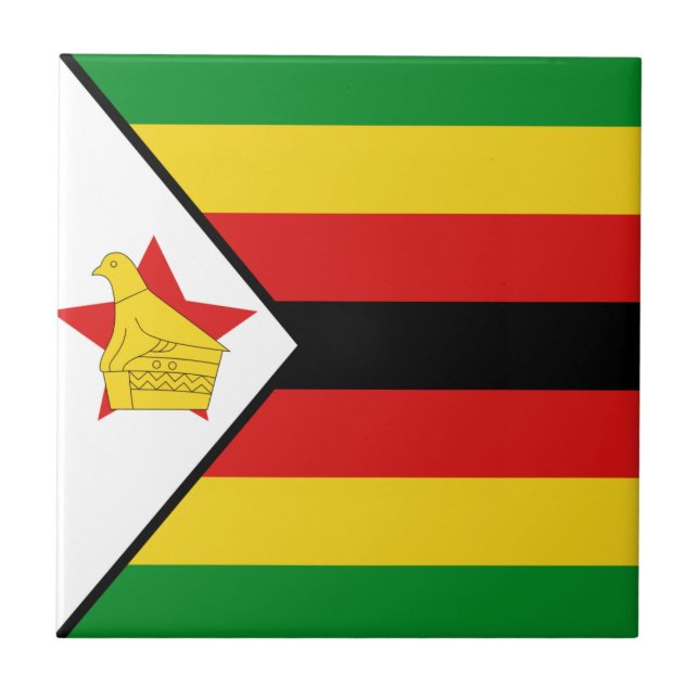 Zimbabwe Flag Ceramic Tile (Front)