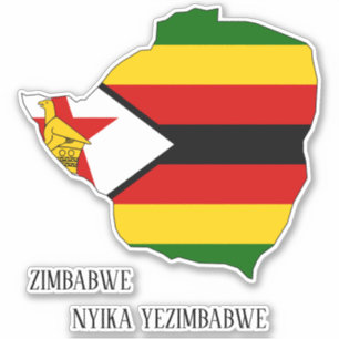 Zimbabwe Flag Charming Patriotic Map Sticker