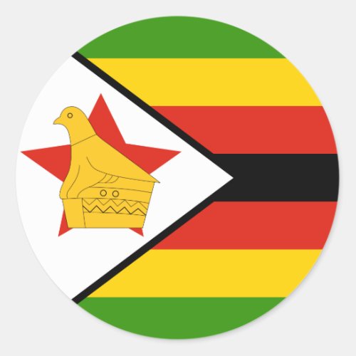 Zimbabwe Flag Classic Round Sticker