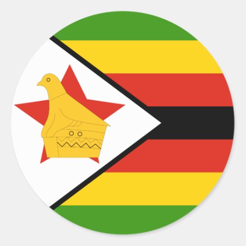 Zimbabwe Flag Classic Round Sticker