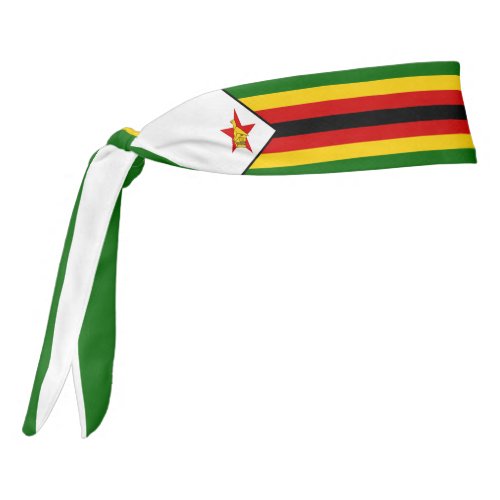 Zimbabwe Flag Elegant Patriotic Tie Headband